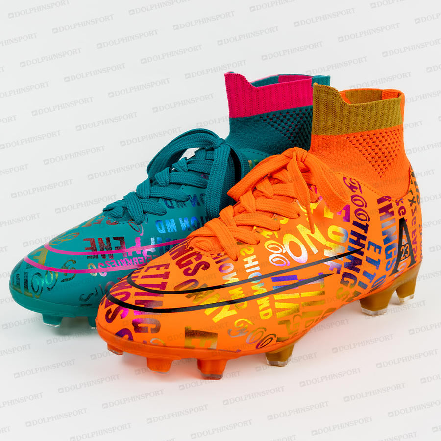 Бутсы футбольные KR-179/2 оранжевый-бирюзовый