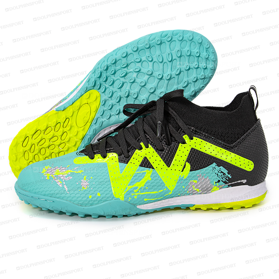 Бутсы футбольные KR-193 черно-бирюзовые