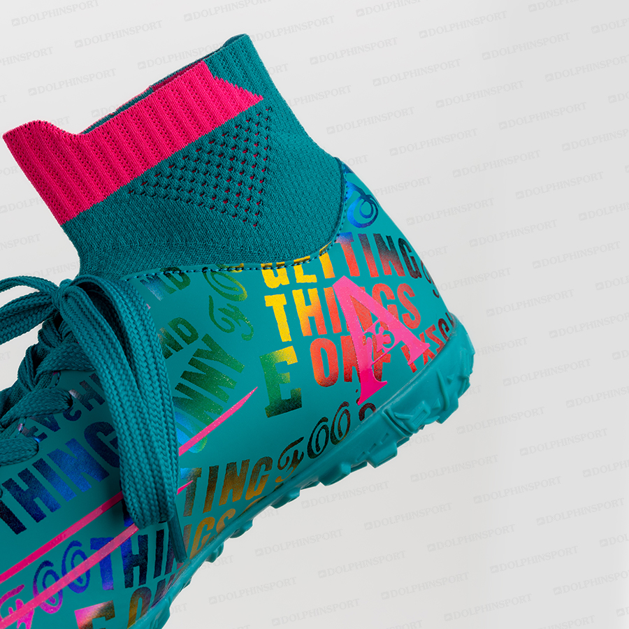 Бутсы футбольные KR-179 черный-бирюзовый