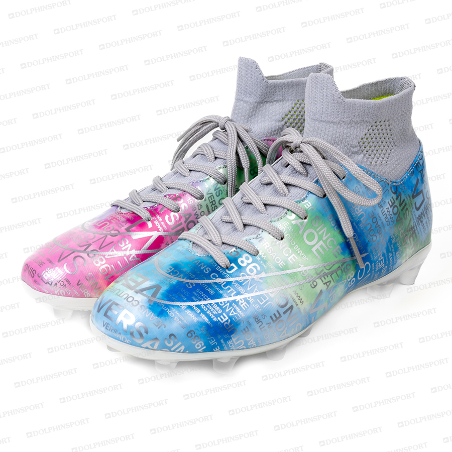 Бутсы футбольные KR-178/2 розовый-голубой