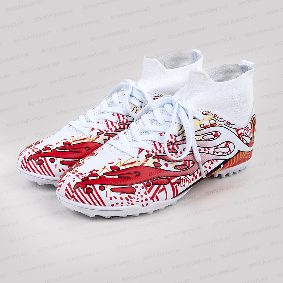 Бутсы футбольные KR-187 бело-красный