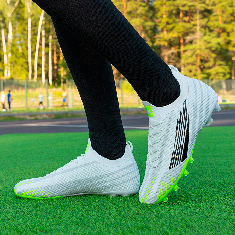 Бутсы футбольные KR-207 бело-зеленые