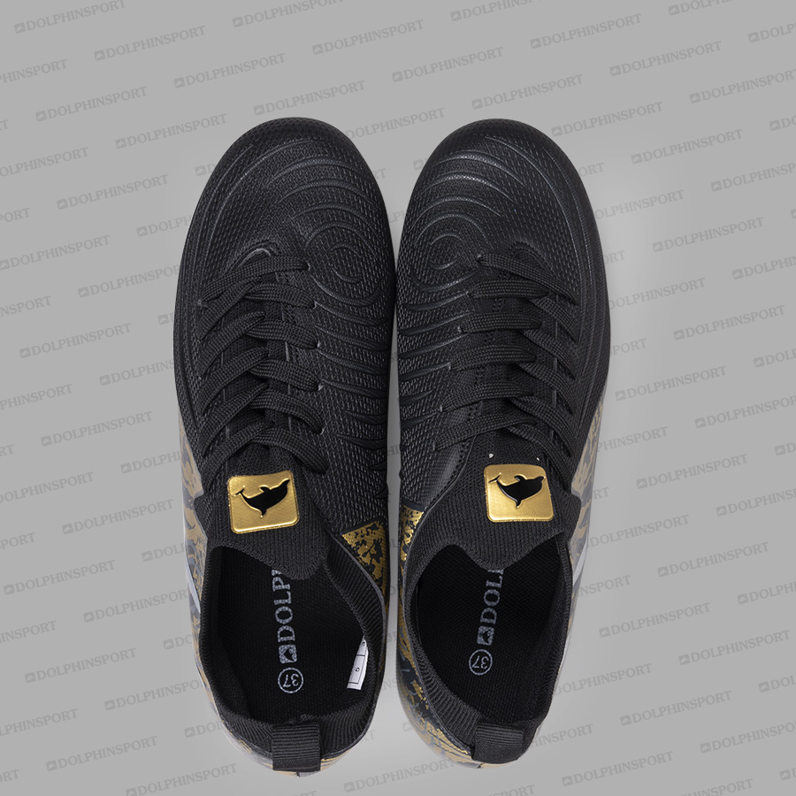 Бутсы футбольные KR-208 черно-золотистые