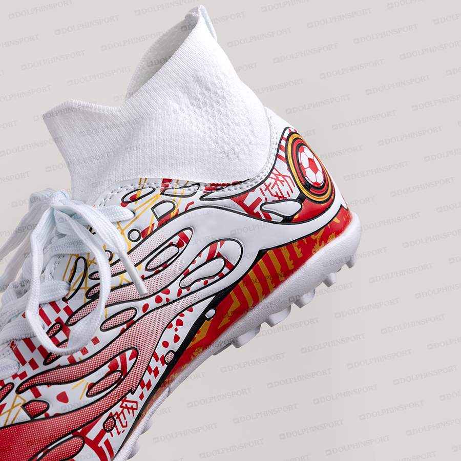 Бутсы футбольные KR-187 бело-красный