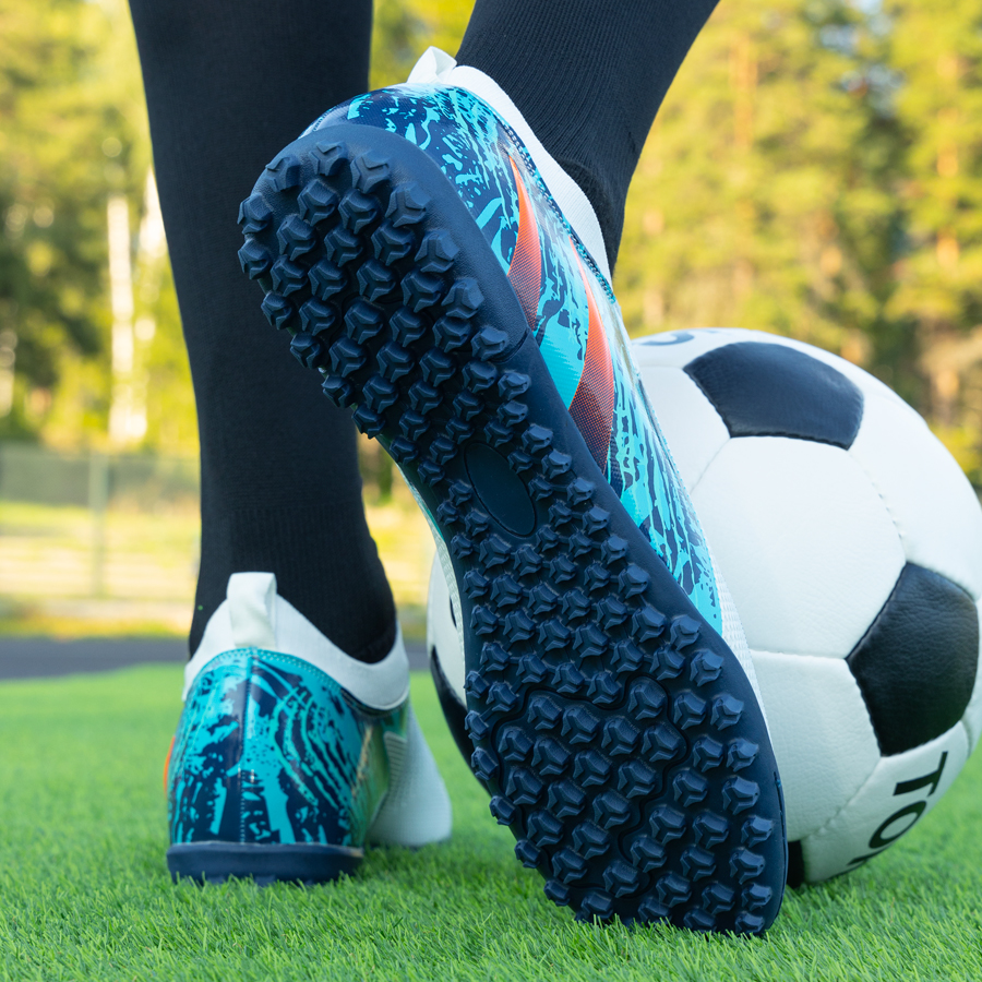 Бутсы футбольные KR-201 бело-синие