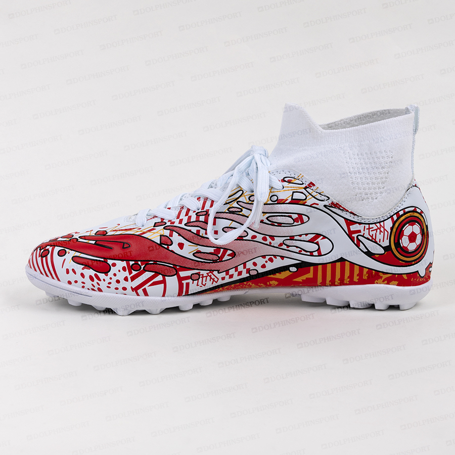 Бутсы футбольные KR-187 бело-красный