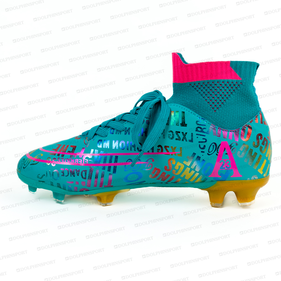 Бутсы футбольные KR-179/2 оранжевый-бирюзовый