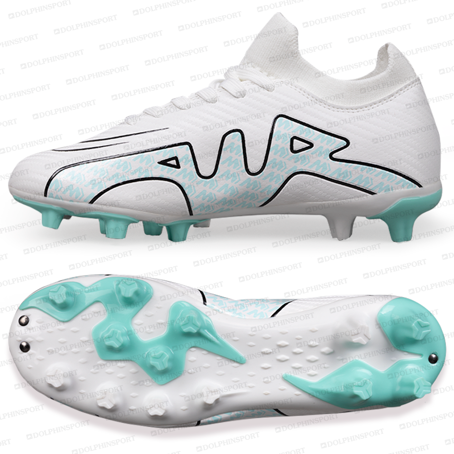 Бутсы футбольные KR-154 бело-бирюзовый