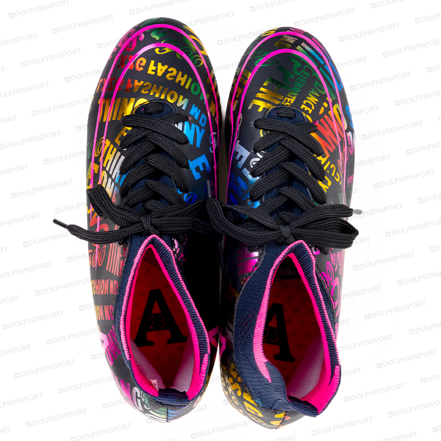 Бутсы футбольные KR-179/2 черно-розовый