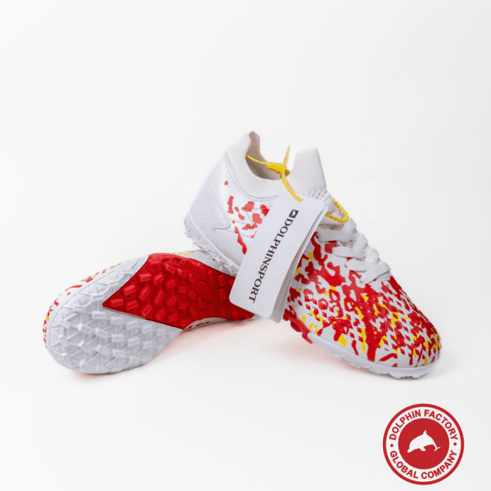 Бутсы футбольные KR-130/1 бело-красный