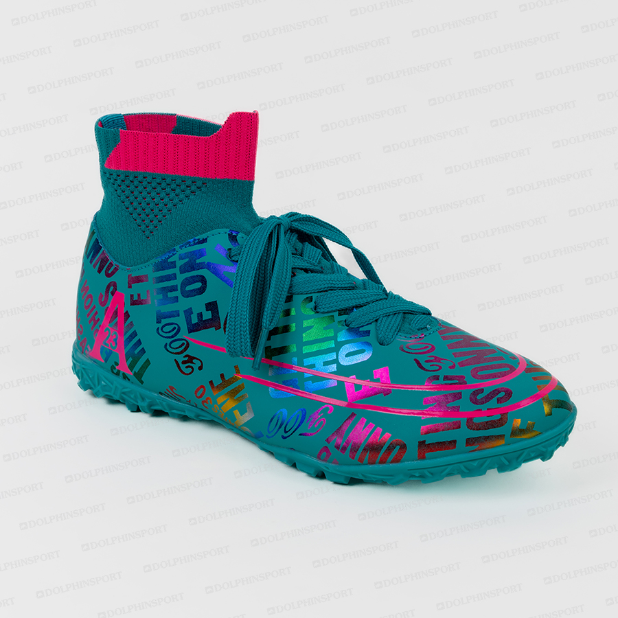 Бутсы футбольные KR-179 черный-бирюзовый