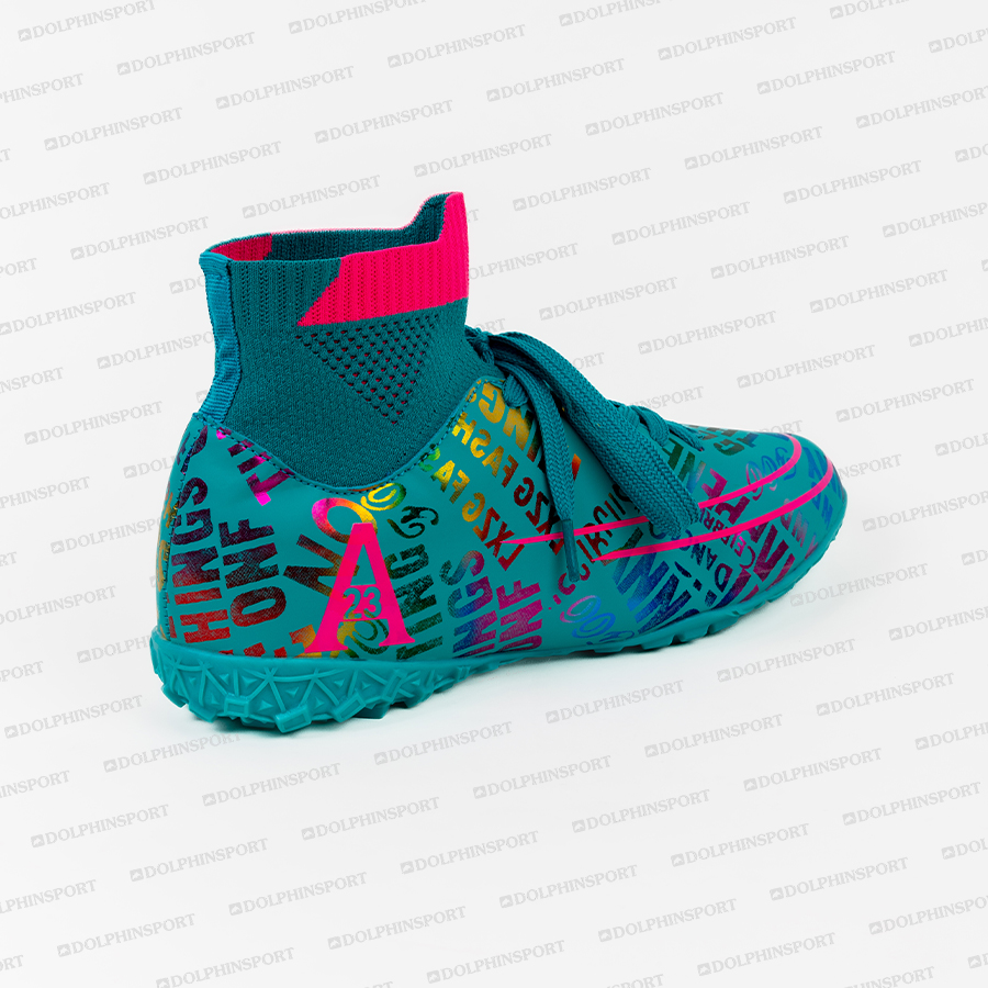 Бутсы футбольные KR-179 оранжевый-бирюзовый