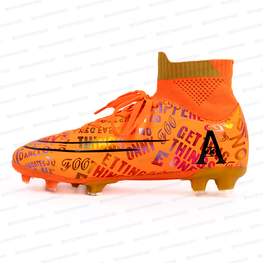 Бутсы футбольные KR-179/2 черный-оранжевый