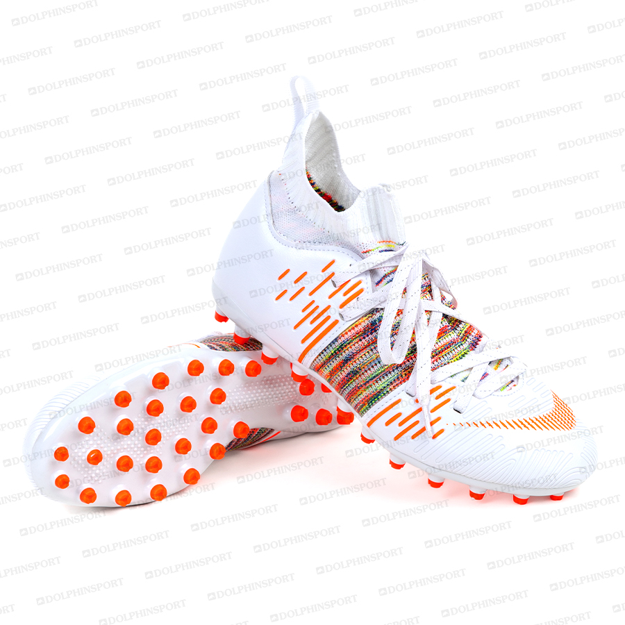Бутсы футбольные KR-177/2 бело-оранжевый