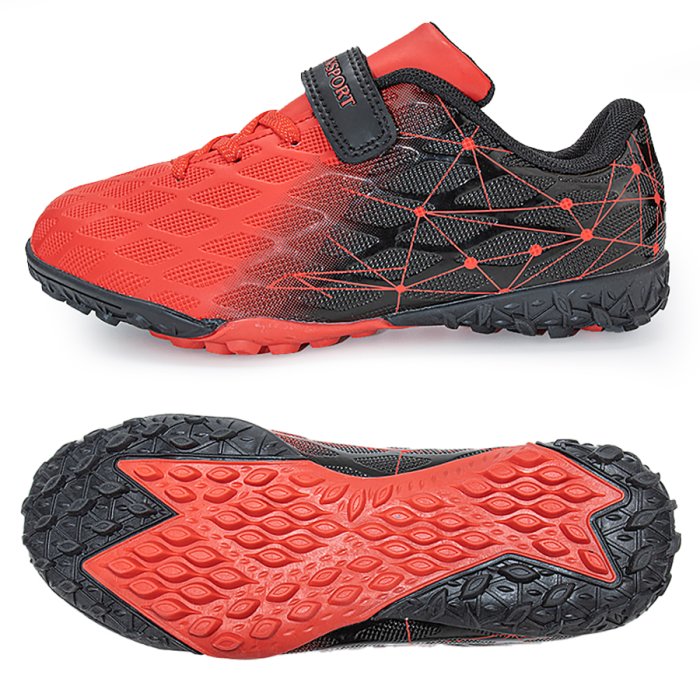 Бутсы футбольные KR-197 черно-красные