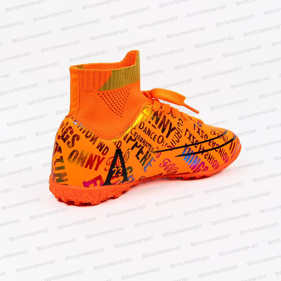 Бутсы футбольные KR-179 черный-оранжевый