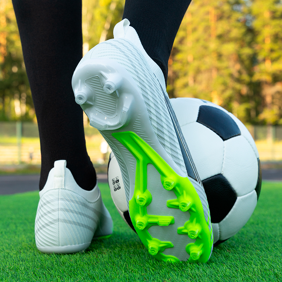 Бутсы футбольные KR-207 бело-зеленые
