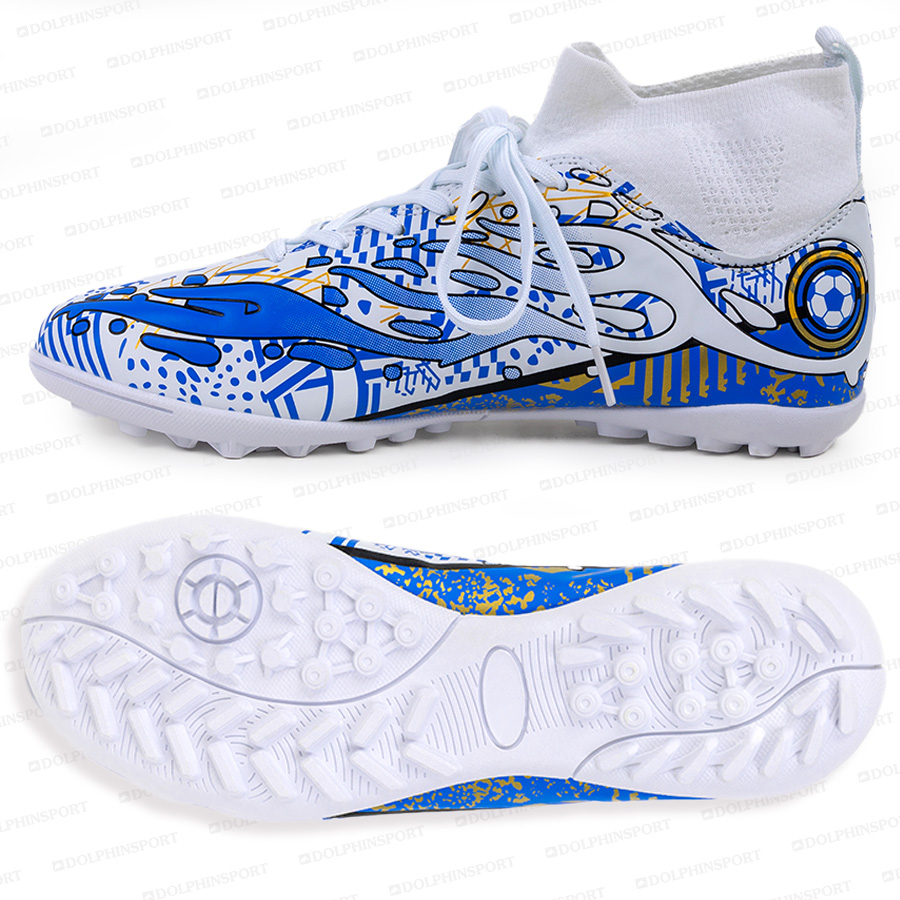 Бутсы футбольные KR-187 бело-синий