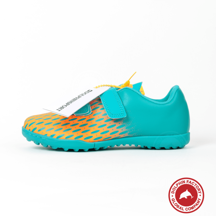 Бутсы футбольные KR-183 бирюзово-оранжевый