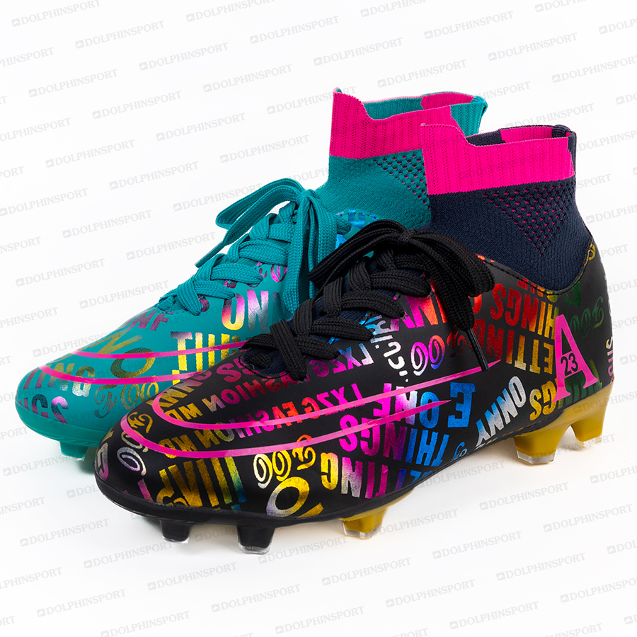 Бутсы футбольные KR-179/2 черный-бирюзовый