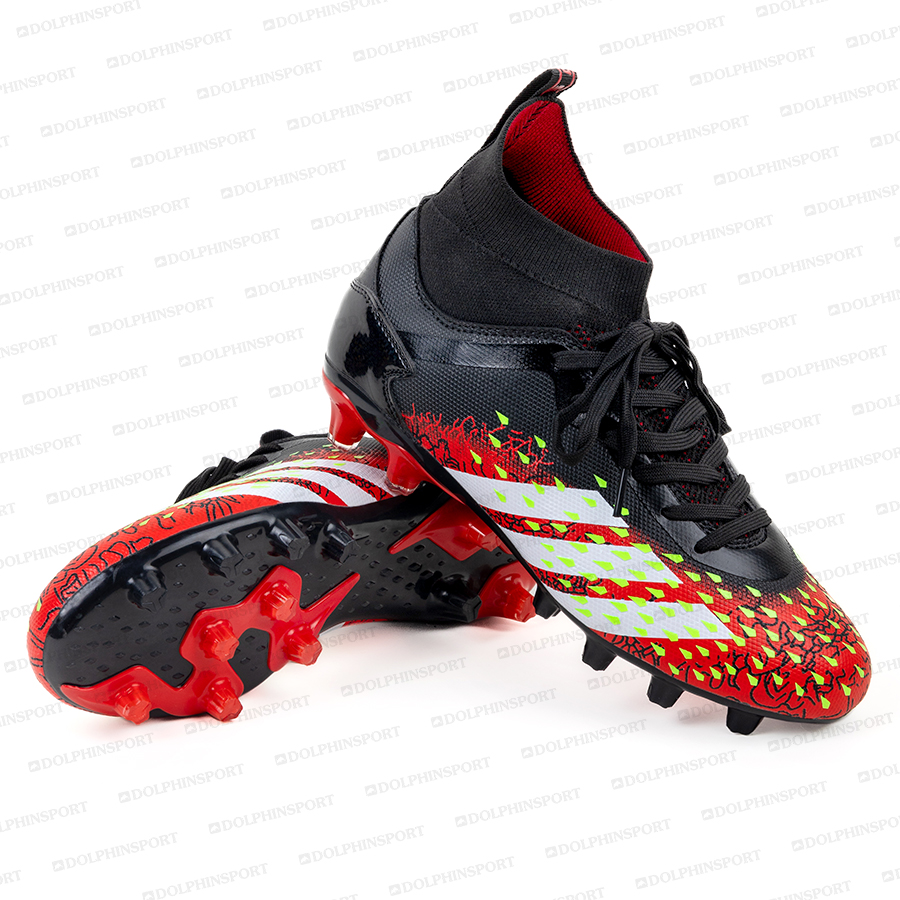 Бутсы футбольные KR-180/2 черно-красные