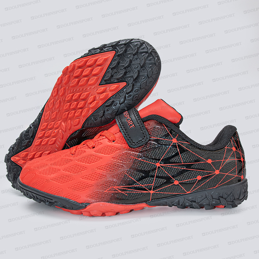 Бутсы футбольные KR-197 черно-красные