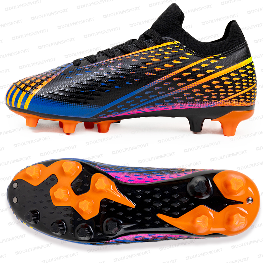 Бутсы футбольные KR-158 черно-оранжевый
