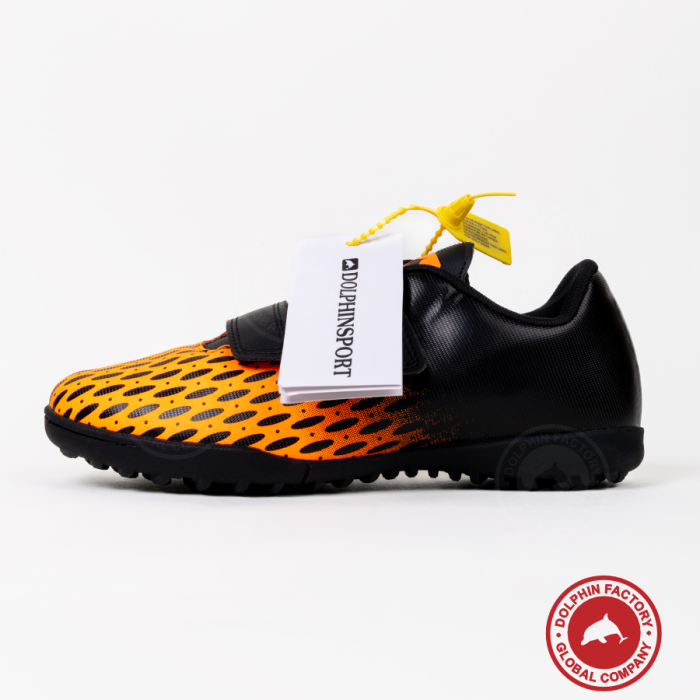 Бутсы футбольные KR-183 черно-оранжевый