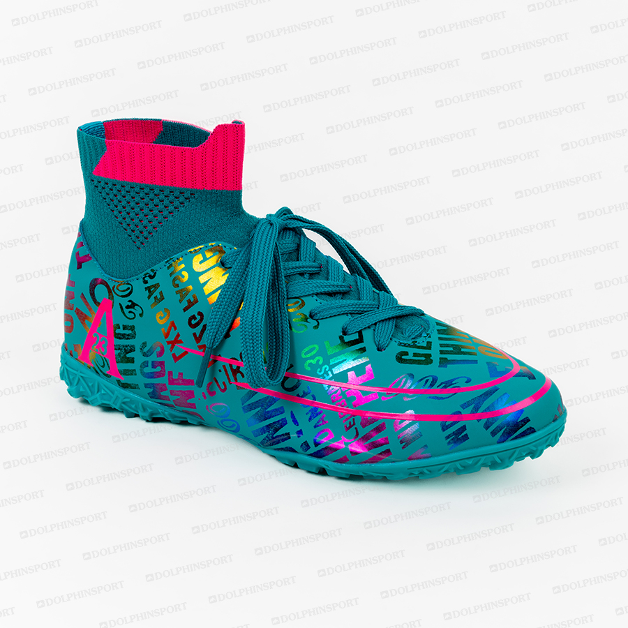 Бутсы футбольные KR-179 оранжевый-бирюзовый