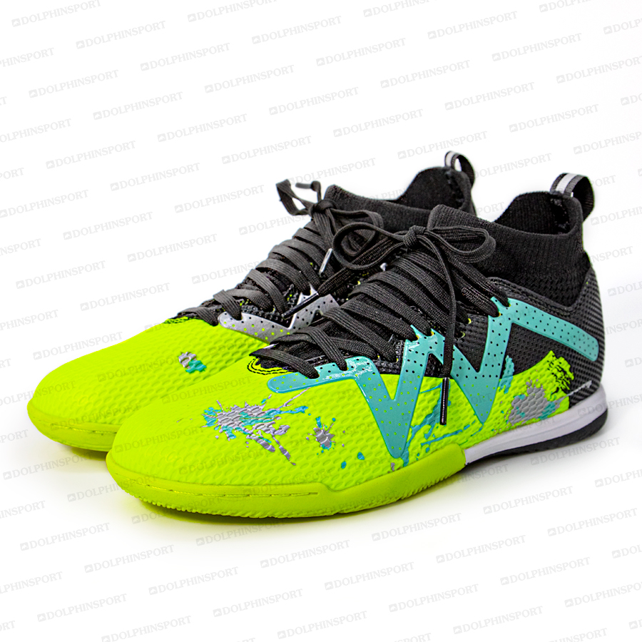 Бутсы футбольные KR-193/2 черно-салатовые