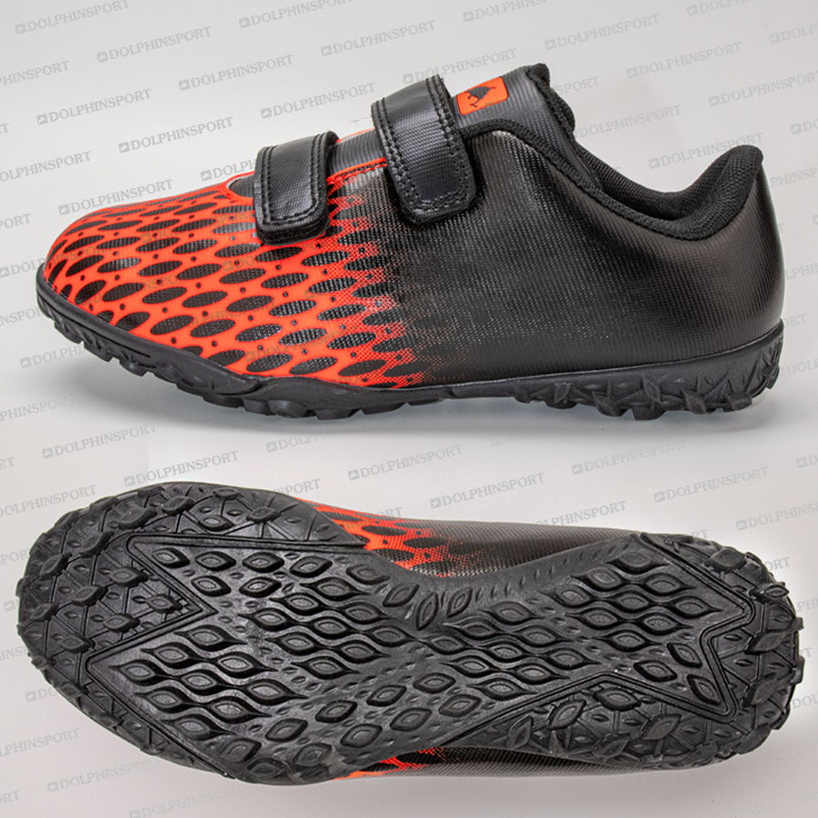 Бутсы футбольные KR-183 черно-оранжевые