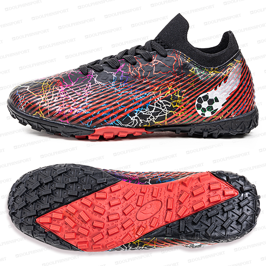 Бутсы футбольные KR-134 черно-красные