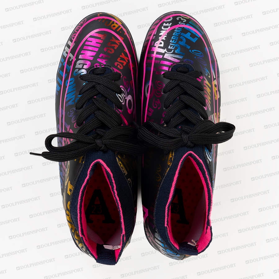 Бутсы футбольные KR-179 черно-розовый