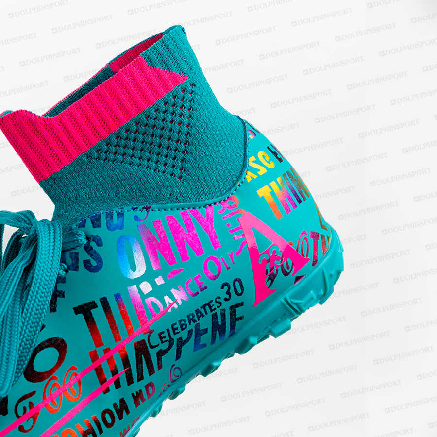 Бутсы футбольные KR-179 оранжевый-бирюзовый