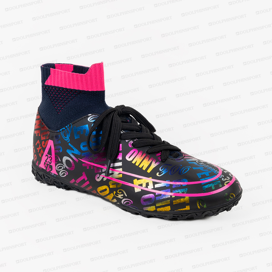 Бутсы футбольные KR-179 черно-розовый