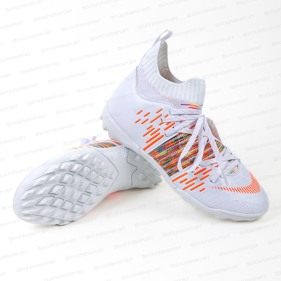 Бутсы футбольные KR-177 бело-оранжевый
