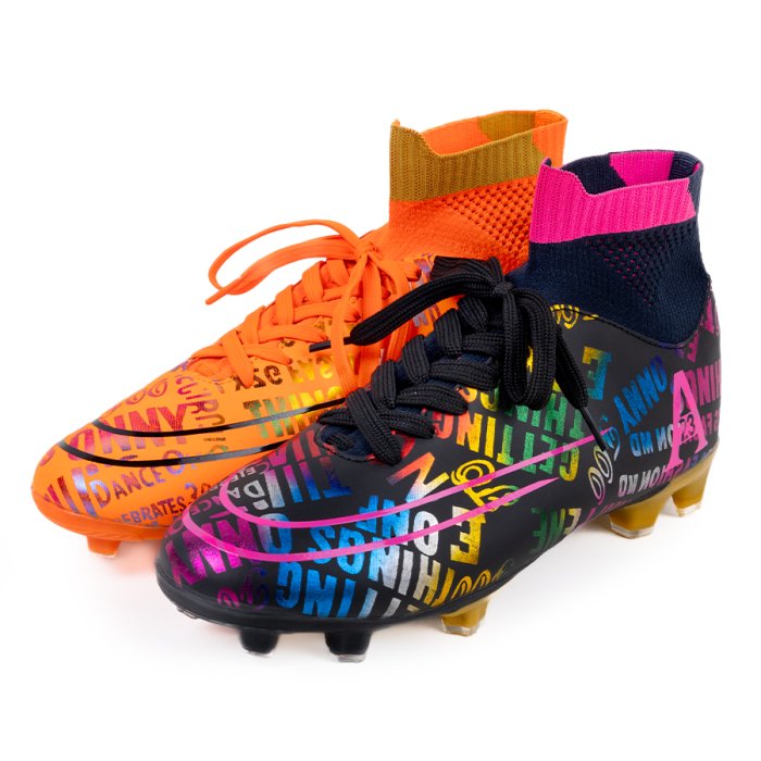 Бутсы футбольные KR-179/2 черный-оранжевый