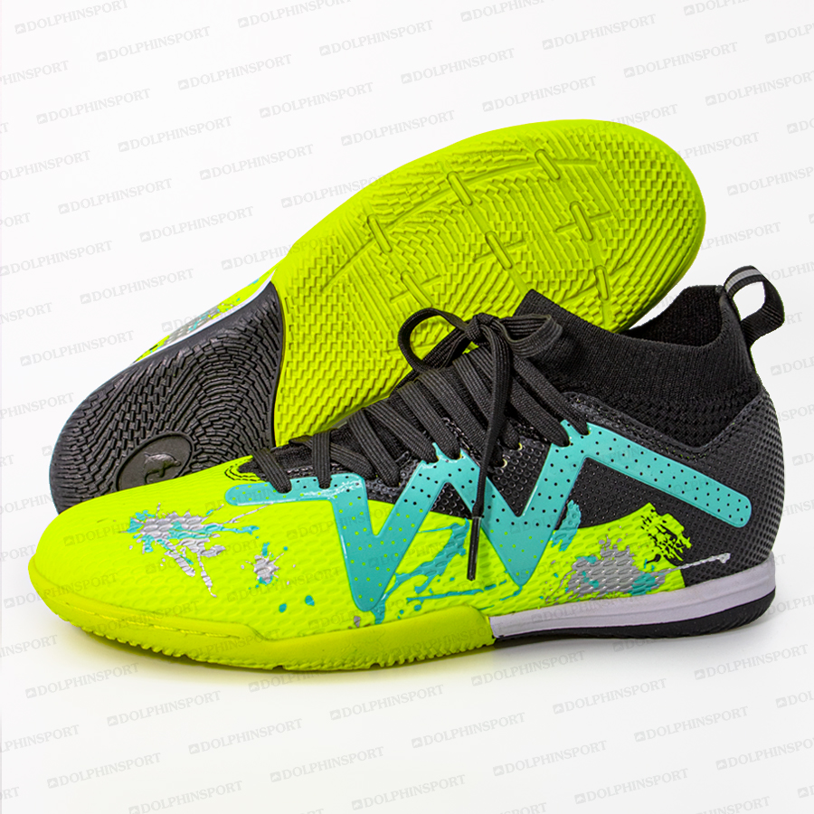 Бутсы футбольные KR-193/2 черно-салатовые