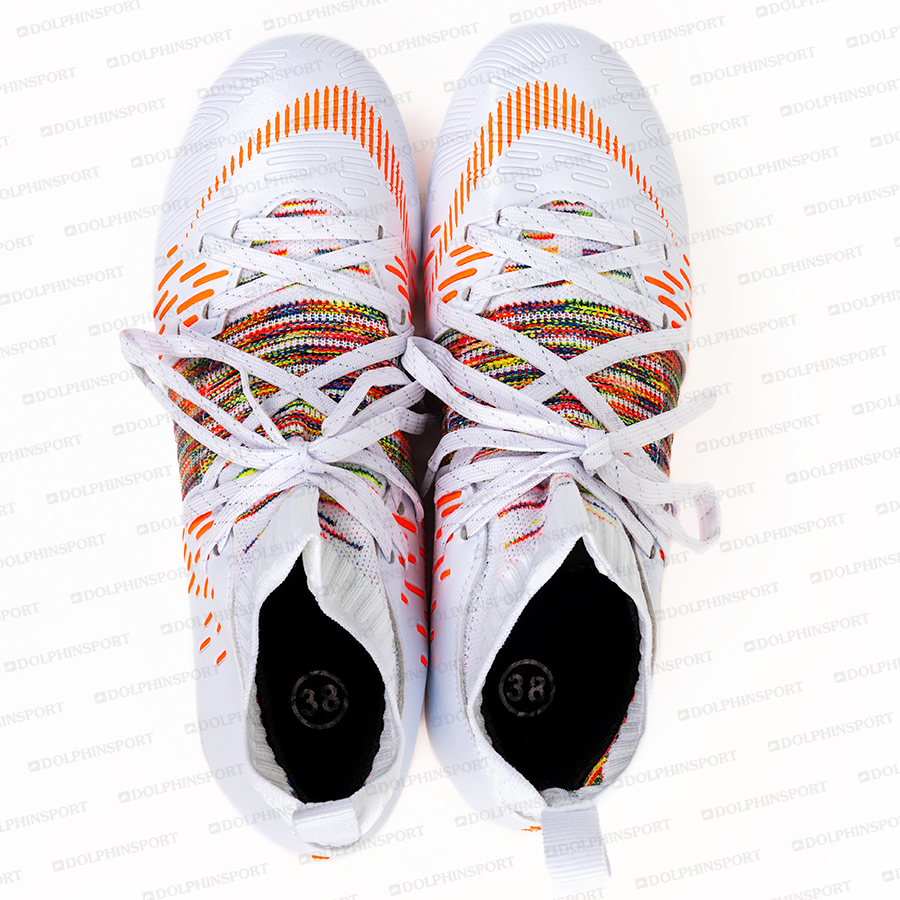 Бутсы футбольные KR-177/2 бело-оранжевый