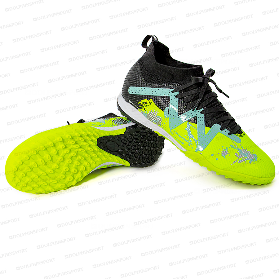 Бутсы футбольные KR-193 черно-салатовые