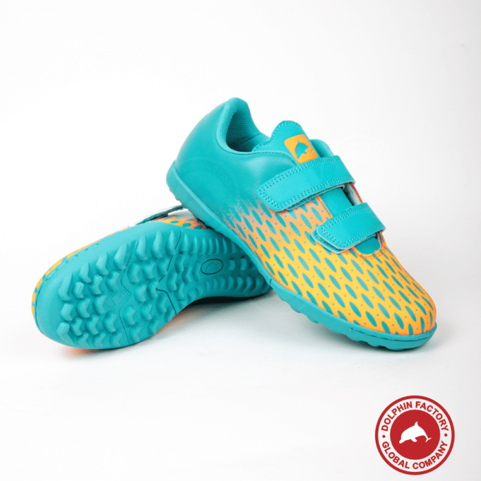 Бутсы футбольные KR-183 бирюзово-оранжевый