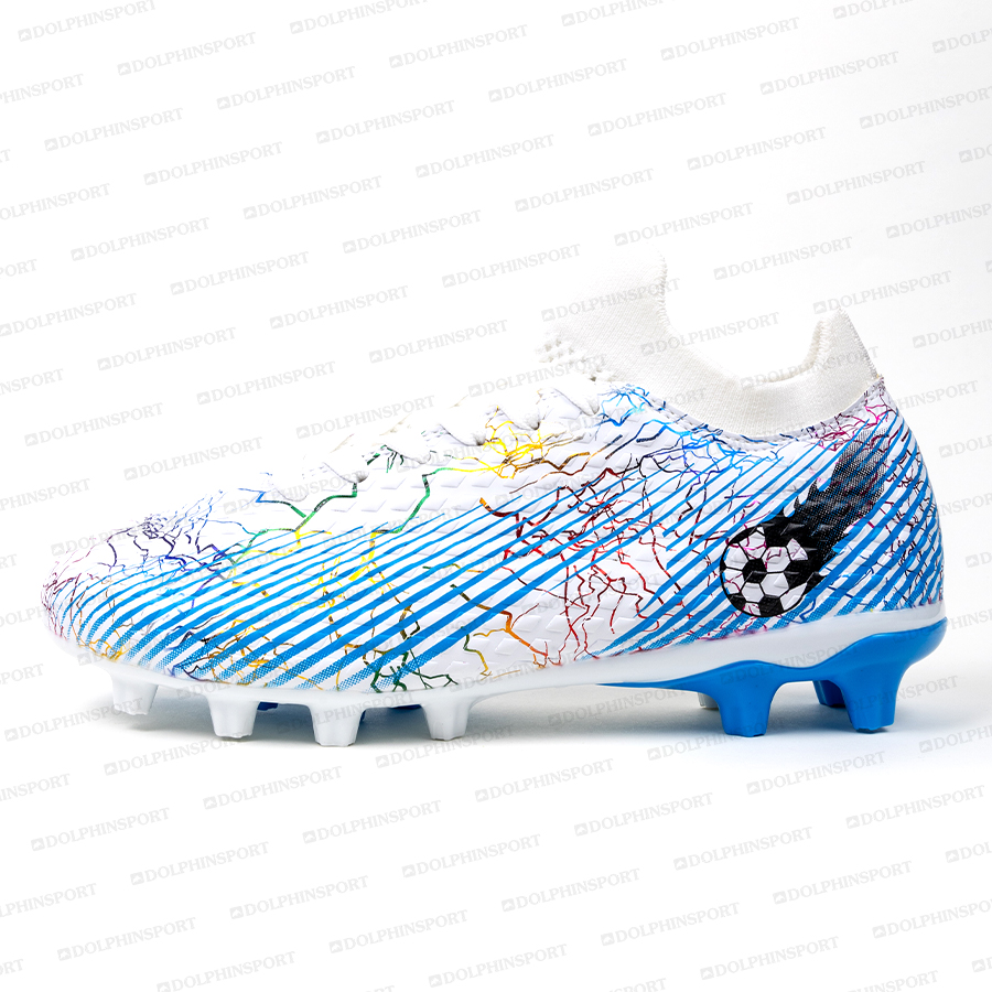 Бутсы футбольные KR-135 бело-голубые