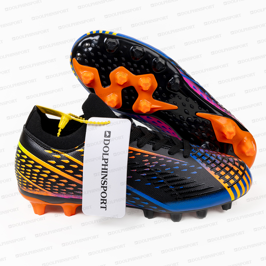 Бутсы футбольные KR-158 черно-оранжевый