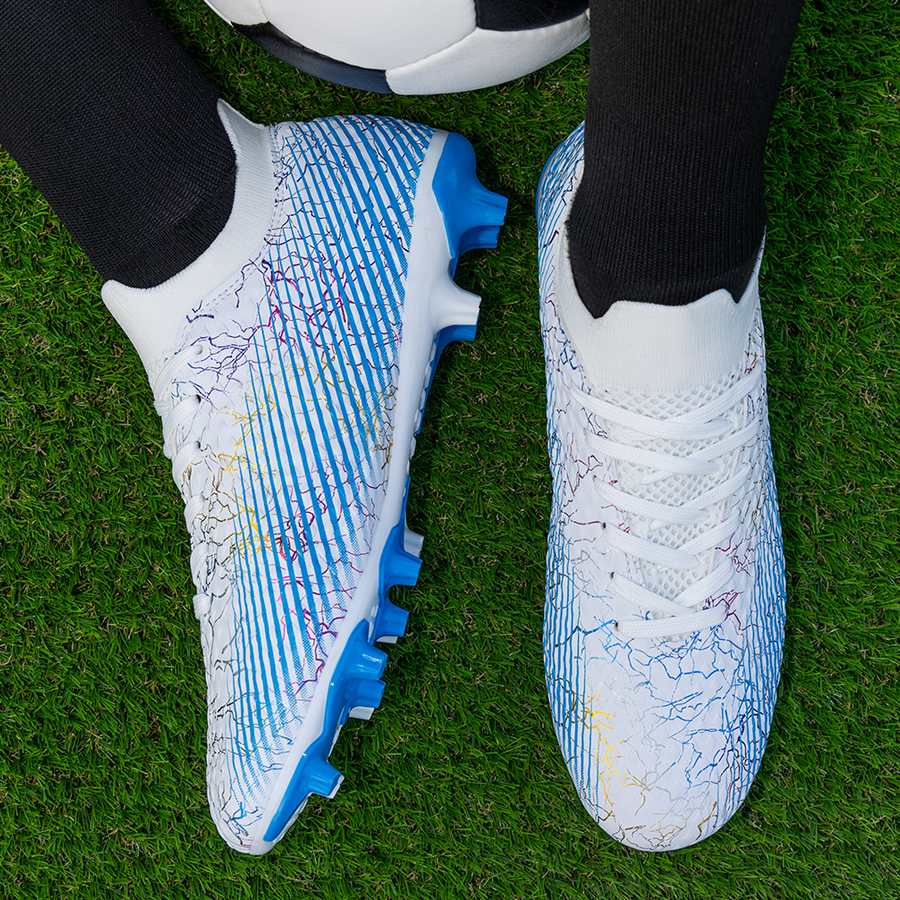 Бутсы футбольные KR-135 бело-голубые