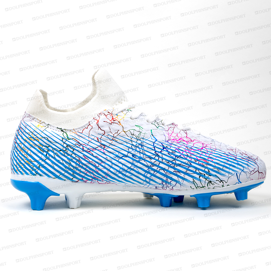 Бутсы футбольные KR-135 бело-голубые