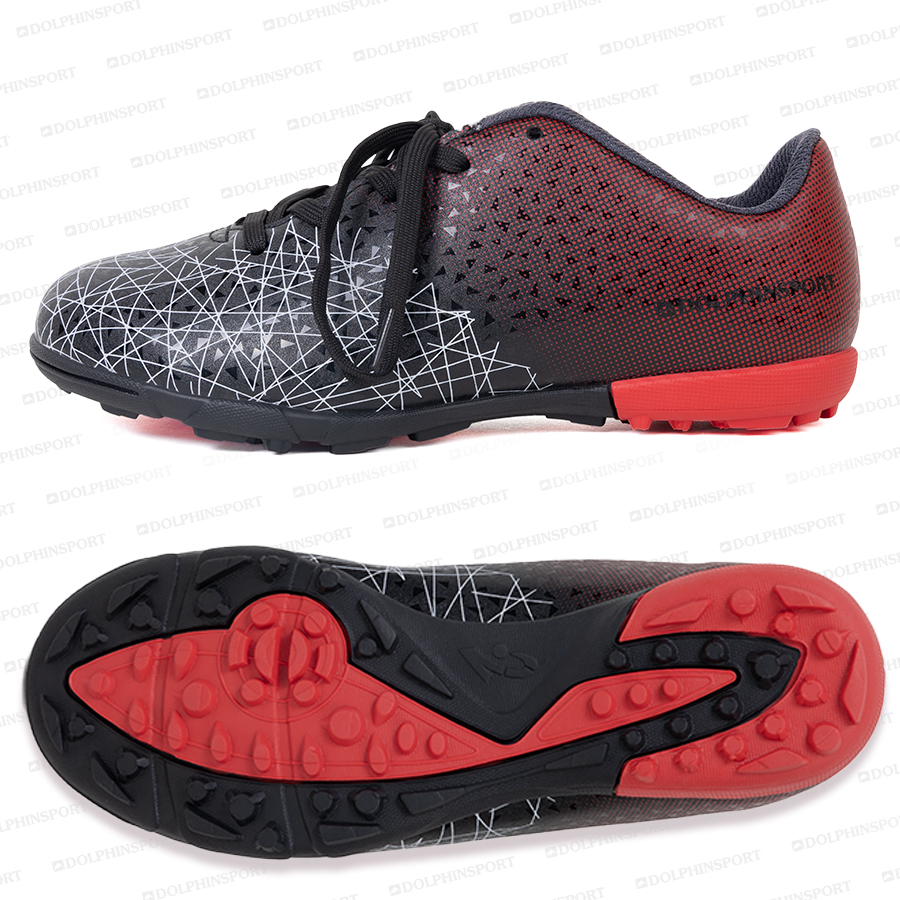 Бутсы футбольные KR-061 черно-красные