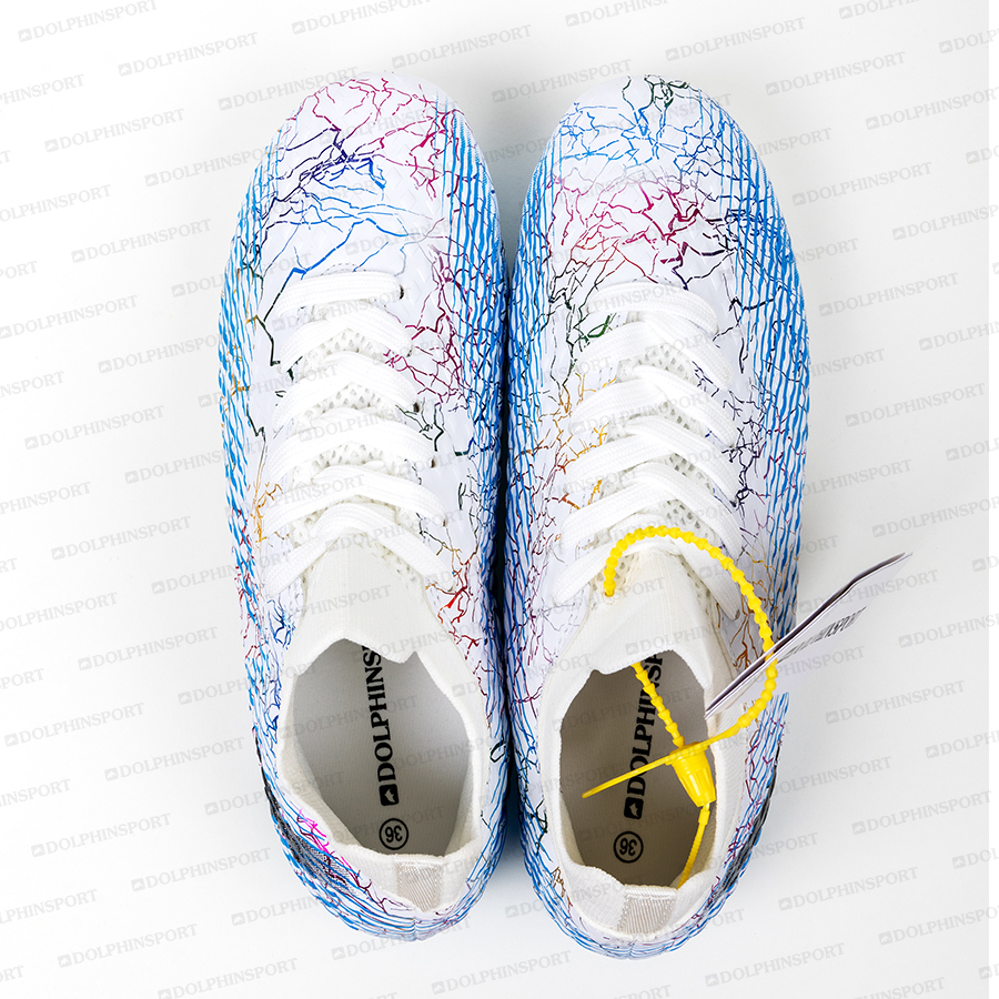 Бутсы футбольные KR-135 бело-голубые