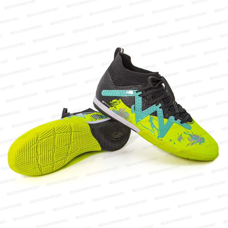 Бутсы футбольные KR-193/2 черно-салатовые