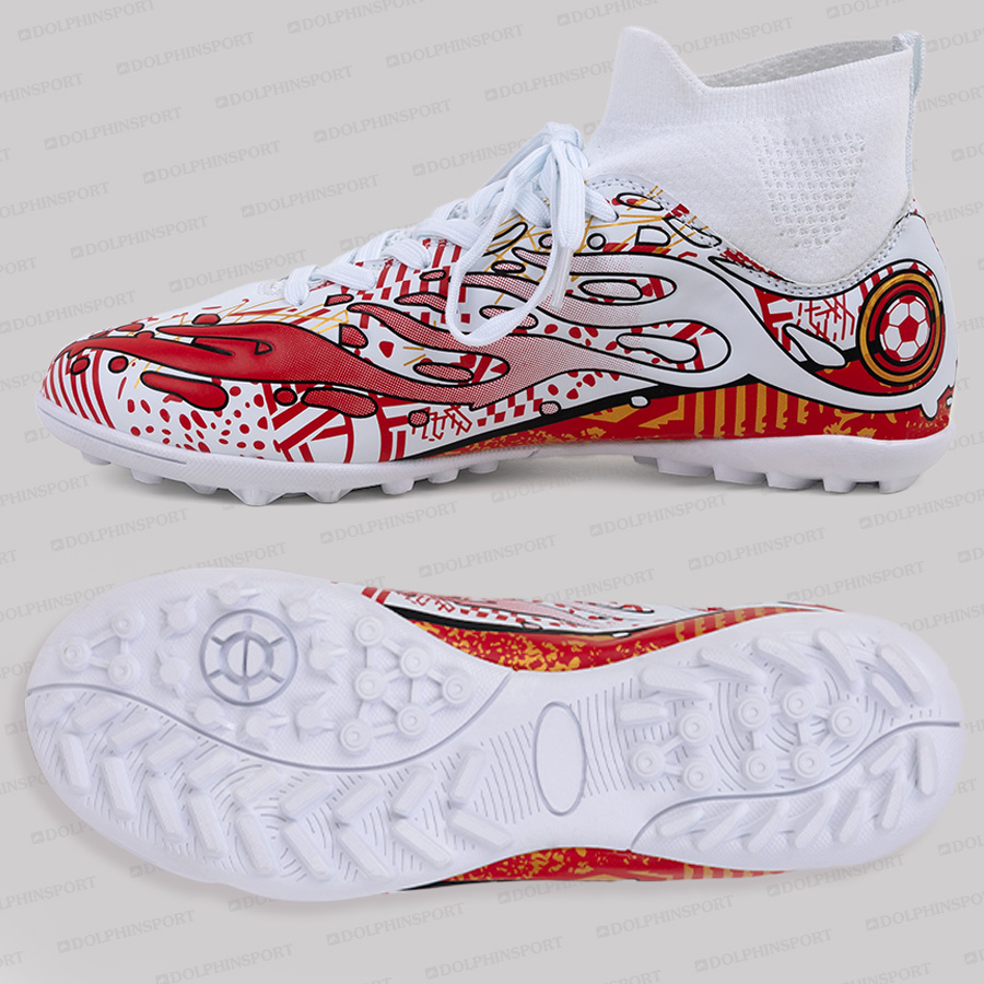 Бутсы футбольные KR-187 бело-красный