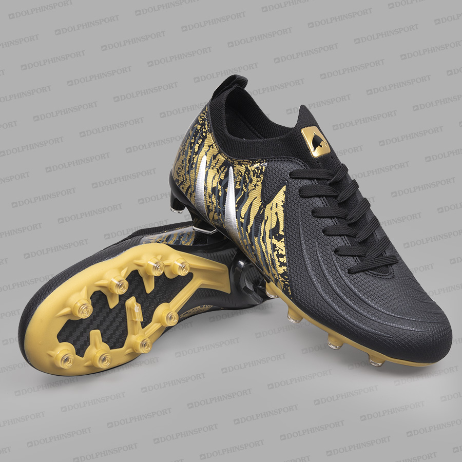 Бутсы футбольные KR-208 черно-золотистые